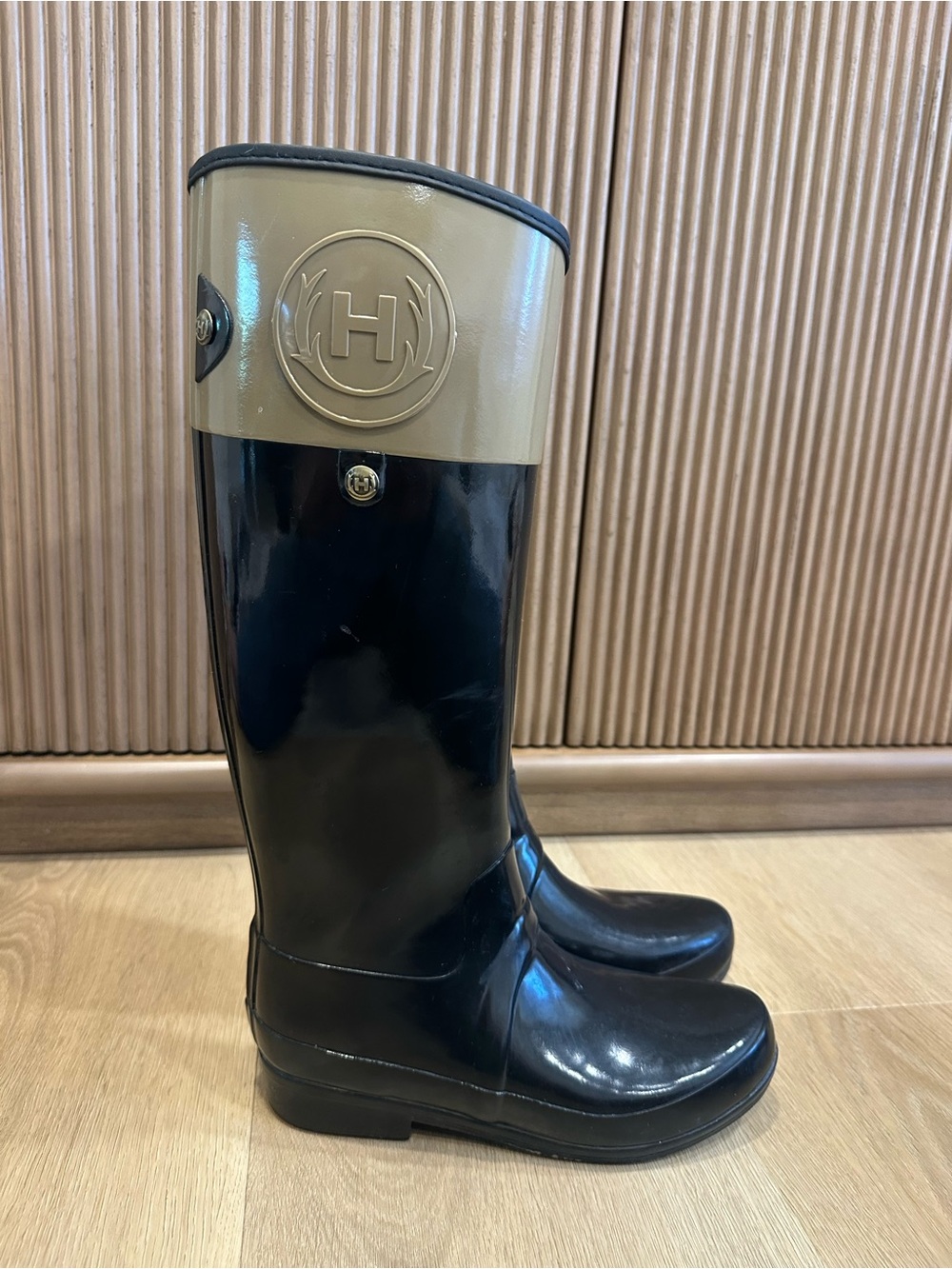 Hunter Regent Carlyle rain boots Tall Two-Tone Rain Boots size 8